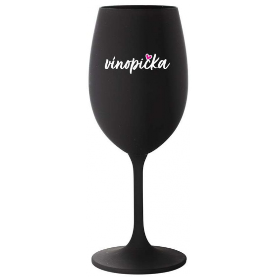 VÍNOPIČKA - černá sklenice na víno 350 ml