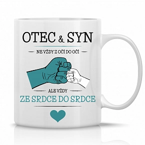 OTEC & SYN - klasický bílý keramický hrníček 300 ml OTEC & SYN - klasický bílý keramický hrníček 300 ml