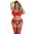 Dámská podprsenka Plus Size V-8741 Červená - Axami