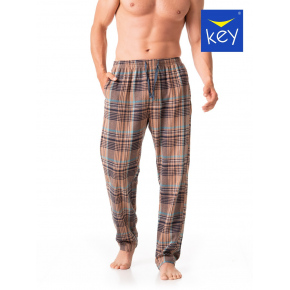 Pánské pyžamové kalhoty MHT 421 B23 hnědé - Key