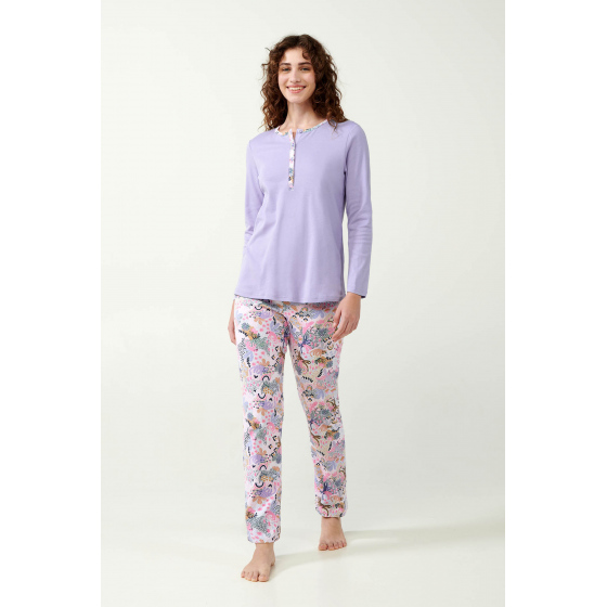 Dámské bavlněné pyžamo Lavender Sweet 21300 - Vamp