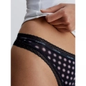 Dámská tanga 000QD3763E FTU černé se vzorem - Calvin Klein