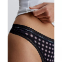 Dámská tanga 000QD3763E FTU černé se vzorem - Calvin Klein