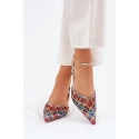 Dámské lodičky na jehlovém podpatku 8338-302 Zlatá mix barev - DAY-VINE Shoes