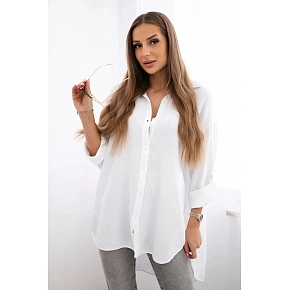 Dámská mušelínová košile 65622 bílá - Kesi