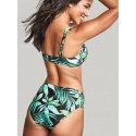 Dámská plavková podprsenka SW1642 Bali Full Cup Bikini zelené s listy - Panache