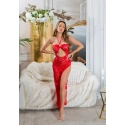 Dámské sexy krajkové šaty s výstřihem 0000K20862 Červená - Koucla