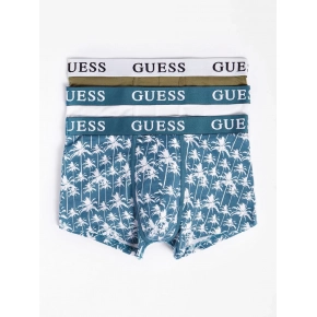 Pánské trenýrky 3 pack U1BG05K6YW1 - p70j  - Modrá, bílá, palmy - Guess