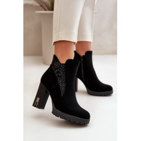 Boty na podpatku NS329P černé - Step in style
