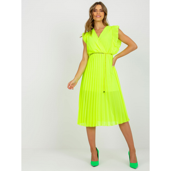 Dámské šaty DHJ SK 1155.85 Neon žlutá - FPrice