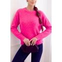 Svetr dámský z baby alpaky 37309 neonově růžový - Kesi
