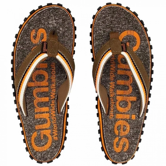 Unisex žabky Cairns Oranžová-hnědá-černá - Gumbies