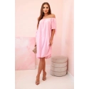 Dámské viskózové šaty 81785 cukrově růžové - Kesi
