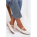 Dámské baleríny 21-41 bílo-stříbrné - Diamantique