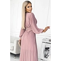 Plisované šaty 414-2 KLARA starorůžové - Numoco