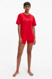 Dámské pyžamo - QS6764E - XMK - Rudá - Calvin Klein