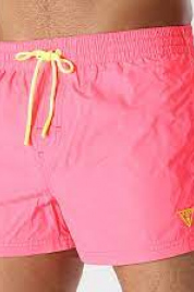 Pánské plavkové šortky F3GT26TEL60 FLYL F4P7 neon.růžové - Guess
