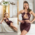 Sexy šaty Koucla Wetlook Neck-Minidress