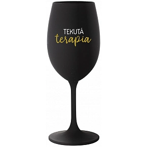 TEKUTÁ TERAPIA - čierny pohár na víno 350 ml