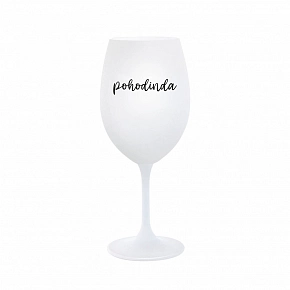 POHODINDA - bílá sklenice na víno 350 ml