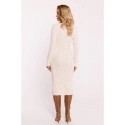 Dámské svetrové šaty M824 Světle béžová - MOE