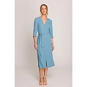 Šaty S396 zavazovací tyrkysově modré - Stylove