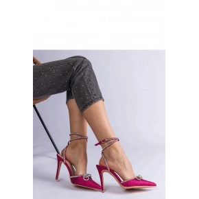 Dámské lodičky na jehlovém podpatku H2810 Tmavě růžová třpyt - BELLAMICA Shoes
