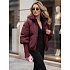 Dámská zimní prošívaná bunda s kapucí TY5898 vínová - FashionStreet