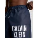 Pánské střední plavecké šortky se stahovací šňůrkou KM0KM00794 XNE tm. modrá - Calvin Klein