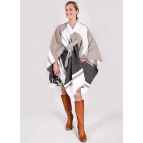 Dámské pončo CPO-0001 hnědé - YOCLUB 