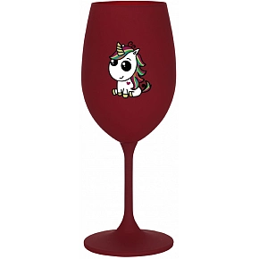 DUHOVÝ JEDNOROŽEC - bordovy pohár na víno 350 ml