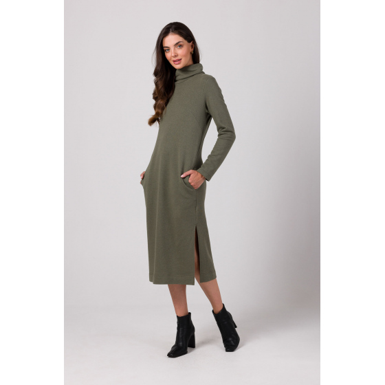 Dámské šaty B274 Khaki - BeWear