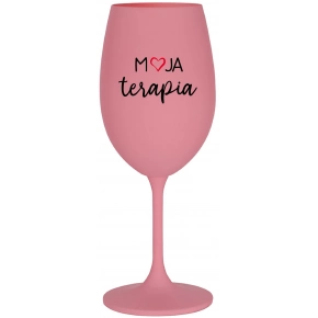 MOJA TERAPIA - ružový pohár na víno 350 ml