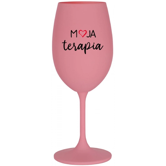 MOJA TERAPIA - ružový pohár na víno 350 ml