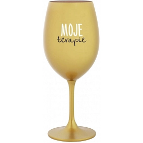 MOJE TERAPIE - zlatá sklenice na víno 350 ml