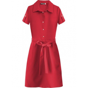 Dámské šaty s límečkem 431 červené - Inpress