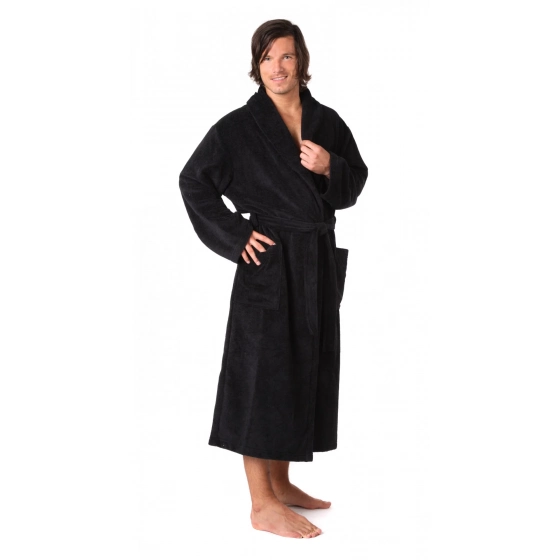 Pánský dlouhý župan s šálovým límcem Tampa 2149 9999 Černá - Vestis