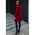 Dámský kabát PLA0012 Bordó - Roco Fashion