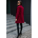 Dámský kabát PLA0012 Bordó - Roco Fashion