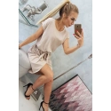Šaty 8980 s prokladem dole béžové - Kesi