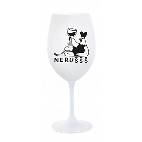 NERUŠŠŠ - bílá sklenice na víno 350 ml