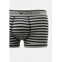 Pánské boxerky 2Pack 111210 4R542 černé/proužek - Emporio Armani