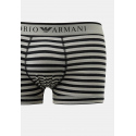 Pánské boxerky 2Pack 111210 4R542 černé/proužek - Emporio Armani