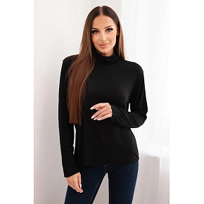 Dámský chlupatý rolák F3631B černý - Koucla