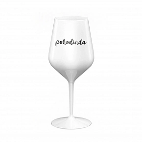 POHODINDA - bílá nerozbitná sklenice na víno 470 ml