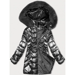 Zimní bunda s kapucí  (16M9122-105) grafitová - J Style