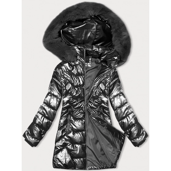 Zimní bunda s kapucí  (16M9122-105) grafitová - J Style