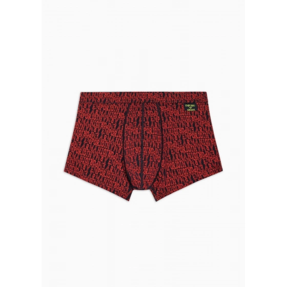 Pánské boxerky 112074 3F508 56936 černé se vzorem - Emporio Armani
