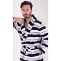 Pánský župan se šálovým límcem William Šedo-bílo-černá - Vienetta