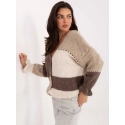 Dámský svetr MI SW 0903.87 Béžovohnědý s ecru - FPrice